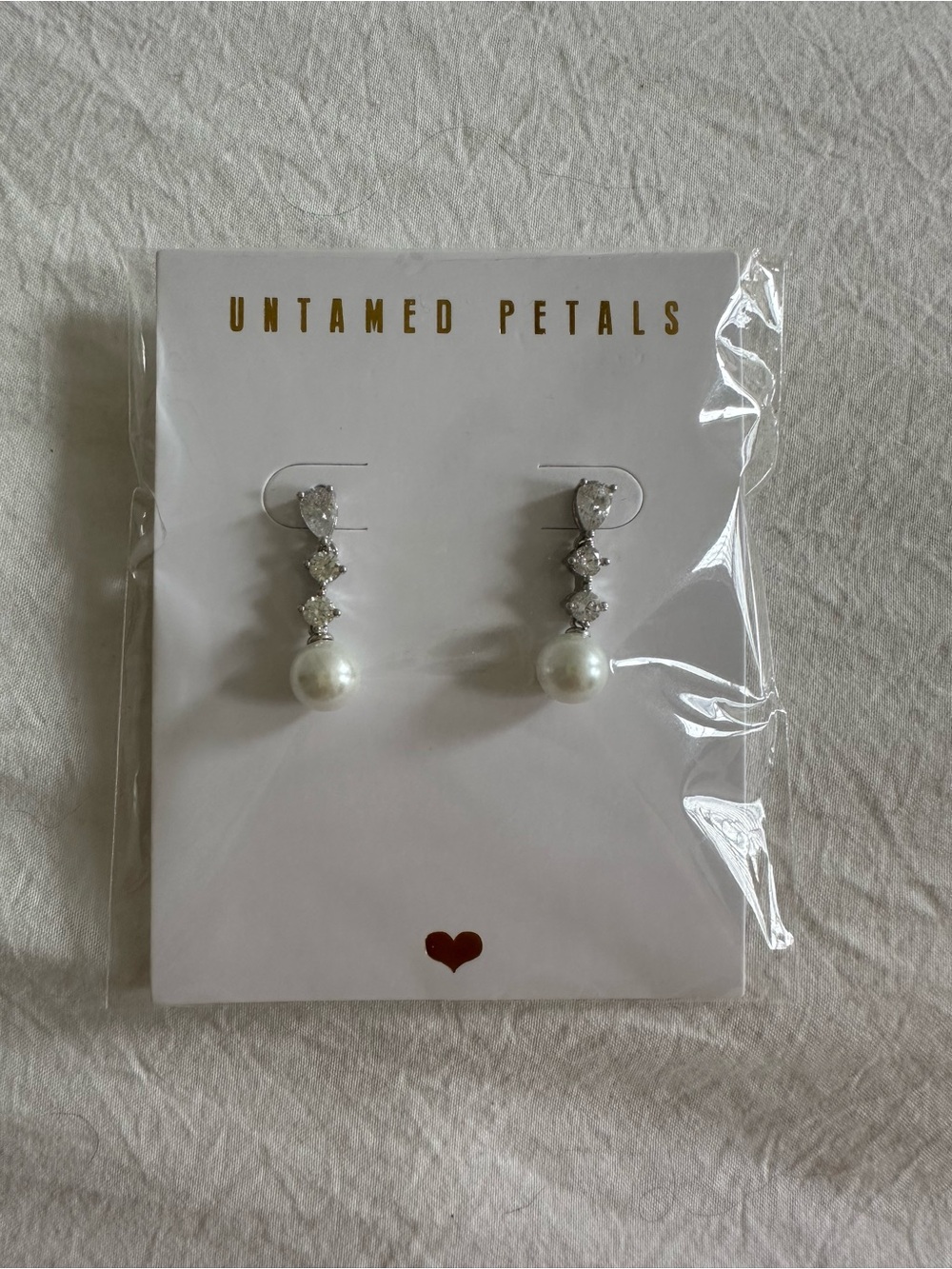Untamed Petals crystal and pearl earrings